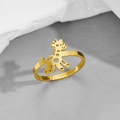 Verstellbarer goldener offener Ring mit minimalistischem hohlem Giraffen-Tierdesign - Goldener Hirsch