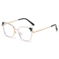 Occhiali anti luce blu cat eye con montatura trasparente e stanghette in oro rosa - Nero Trasparente Oro (C3)