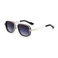 Retro square frame aviator sunglasses with gold metal frames and gradient lenses - C2 Gold Gradient Gray