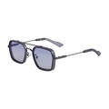Men's square double-bridge sunglasses with gunmetal frame and purple gradient lenses - Gunmetal Frame Light Gray Blue Lens (C6)
