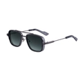 Modern gunmetal navigator sunglasses with green gradient lenses and classic double bridge - Gunmetal Frame Green Gray Lens