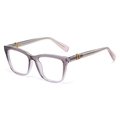 Montatura per occhiali quadrata in acetato sfumato grigio e lilla con dettaglio in oro - Rosa antico