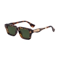 Square polarized sunglasses with leopard print frames and dark green lenses for men - Tortoise Gold Frame Dark Green Lens