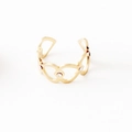 Bague ajustable en or 14K avec motif papillon évidé et détails en zircons brillants - Ouvert Réglable / Coeur Strass Doré