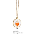 Détail du pendentif cœur avec indications de 2cm de diamètre et 45+5cm de longueur - Cœur Orange