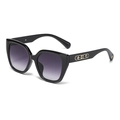 Gafas de sol cuadradas oversize negras clásicas con lentes de gradiente púrpura - Negro Brillante Oro Degradado Negro Gris