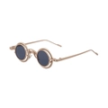 Steampunk round sunglasses with golden double-layered metal frame and dark gray lenses - Gold Frame Gold Ring Gray Lens (C2)