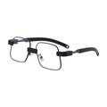 Modern square frame sunglasses in matte black finish with adjustable nose pads - C7 Matte Black Frame (Blue Light Blocking)
