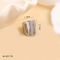 Polished silver stainless steel wide ring with liquid fluid texture, 1.8cm width - Simple Smooth Surface Open Ring - Steel