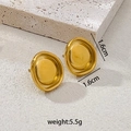 Golden irregular round stud earrings with hammered metal texture, 1.6cm diameter - Irregular Single-layer Concave Earrings
