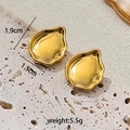 Minimalist 18K gold plated irregular water drop stud earrings with size 1.9x1.5cm specifications - Irregular Concave Waterdrop Earrings
