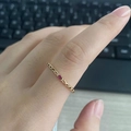 Slim Hollow Woven Marquise Pink Gemstone Style (A4334)