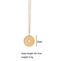 Vergulde roestvrijstalen ketting met ronde sterrenoog hanger en wit parelmoer inlegwerk - Wit