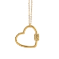 Elegante gouden ketting met hol hartvormig hanger en LOVE-gravure in een verfijnde stijl - Hart Love Letter Hanger Ketting