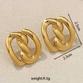 Golden irregular pleated knot stud earrings in 2.5cm size with a polished metal finish - Irregular Knot Style