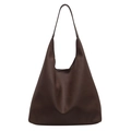 Dunkelbraune Hobo-Tasche aus Kieselleder mit großem Stauraum und minimalistischem Design - Braun