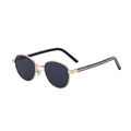 Retro-Oval-Sonnenbrille mit goldenem Metallrahmen und dunklen Gläsern für Herren Mode - Goldener Rahmen Graue Gläser