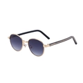 Retro-Oval-Sonnenbrille mit goldenem Metallrahmen und grauem Verlaufsglas für Herren - C2 Gold Verlaufs-Grau