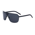 Lunettes de soleil oversize pour hommes avec verres foncés et monture noire mate - Noir Sablé Tout Gris (C2)