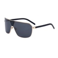 Lunettes de soleil aviateur tendance avec monture dorée et verres gris foncé pour hommes - Monture Or et Noir Verres Gris (C1)