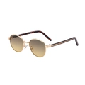Ovale Retro-Sonnenbrille mit goldenem Metallrahmen, braunem Verlauf und Schildpatt-Bügeln - C7 Goldener Rahmen Grau-Gelb Verlauf