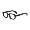 Premium matte black square frame sunglasses with arrow embossed temple detailing - Matte Black (C4)