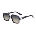Square aviator sunglasses for men with black double bridge frame and gradient lenses - Silver Black Frame Green Brown Gradual (C6)
