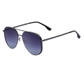 Classic aviator sunglasses with dark gunmetal frame and purple gradient polarized lenses - Gunmetal Gradient Purple Gray (C5)