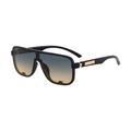 Gafas de sol cuadradas de gran tamaño con lentes degradadas y detalles dorados - Montura Negro Brillante Lentes Degradadas Verde Amarillo (C3)