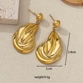 Textured 18k gold heart earrings with spiral shell pattern measuring 2.8cm in height - Strip Winding Dangle Earrings