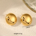 Orecchini a sfera irregolare dorati in acciaio inossidabile, stile minimalista da 2,8cm - Tondo Grande (Convesso) / Oro