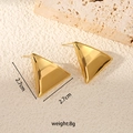 Orecchini a triangolo in acciaio inossidabile dorato lucido, 2,7 cm e peso di 8g - Stile Convesso Triangolo Grande Semplice / Oro