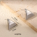 Eleganti orecchini a triangolo argento in acciaio inossidabile lucido, 2,7 cm - Stile Convesso Triangolo Grande Semplice / Color Acciaio