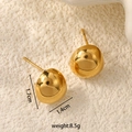 Polished gold geometric triangle stud earrings measuring 1.7cm in width and 1.4cm in height - Irregular Bean Shape / Gold