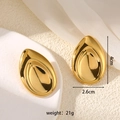 Minimalistische goldene Tropfenohrringe aus poliertem Metall, Größe 4x2,6cm für Damen - Einlagiger Wassertropfen Konkav / Gold