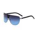 Oversized pilot sunglasses with blue gradient lenses and black metal frames for outdoors - Light Gunmetal Frame Gradient Gray Blue Lenses (C6)