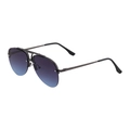 Occhiali da sole aviator in metallo nero con doppio ponte e lenti sfumate viola - Montatura Canna di Fucile Opaco Lenti Grigio Blu(C2)