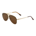 Occhiali da sole aviator con montatura dorata, doppio ponte e lenti marroni - Montatura Oro Opaco Tartaruga Lenti Marroni(C3)