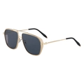 Retro-Pilotensonnenbrille mit goldener Metallfassung, Seitengittern und dunkelgrauen Gläsern - Goldrahmen Dunkelgraue Gläser (C1 Gold Alle Grau)