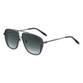 Vintage Punk Sonnenbrille mit dunkelgrauem Metallrahmen und Verlaufsgläsern - Gunmetal-Rahmen Grau-Grüne Gläser (C4 Gunmetal Grau Grün)