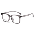 2025 trendy grey translucent square frame optical glasses with stylish flat top for women - C2 Transparent Gray
