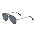 Classic aviator sunglasses with gunmetal frame and dark grey polarized lenses - Matte Silver Frame Silver Mirror Lens(C10)