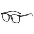 Classic black square optical glasses frame AT65633 with high-gloss finish for women - Glossy Black