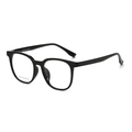 Montura de gafas cuadrada negra clásica, estilo vintage, modelo J10010 53-19-152 para hombre - Negro Brillante