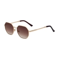 Fashionable square metal sunglasses for men with gold frame and brown gradient lenses - Gold Transparent Dark Tea Frame Tea Gray Lens