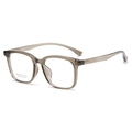 Stylish square optical glasses frames for women in trendy transparent tea grey finish - C3 Transparent Tea