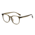 Montura de gafas cuadrada verde oliva translúcida modelo J10010 C3 vista lateral - C3 Verde Transparente