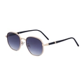 Retro square sunglasses with gold metal frame and purple gradient lenses for men - C2 Gold Frame Gradient Gray (Short Temples)