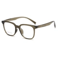 Fashionable square glasses frame in translucent tea brown finish model AT88806 C3 - C3 Transparent Green