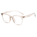 Chic translucent champagne square glasses frame with flexible TR90 material for women - C5 Light Transparent Tea